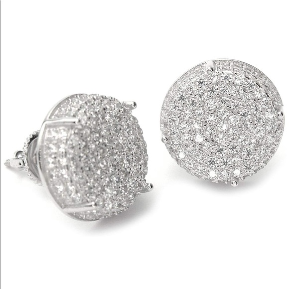 Other - Men's Full Iced Out CZ Screw Back Earring